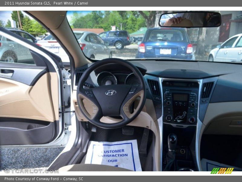 Pearl White / Camel 2011 Hyundai Sonata GLS