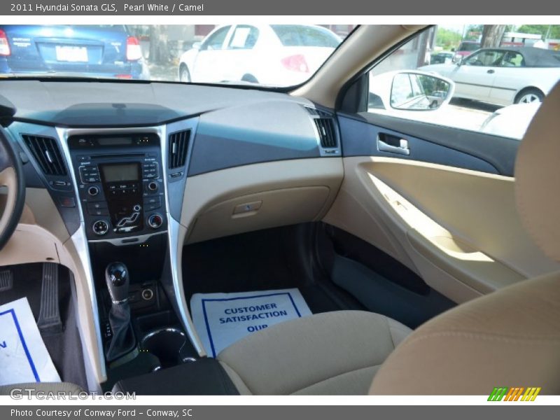 Pearl White / Camel 2011 Hyundai Sonata GLS