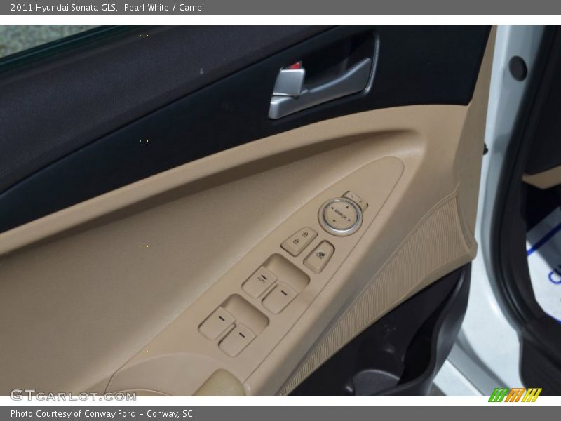 Pearl White / Camel 2011 Hyundai Sonata GLS