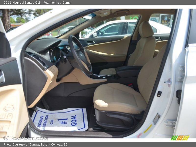 Pearl White / Camel 2011 Hyundai Sonata GLS