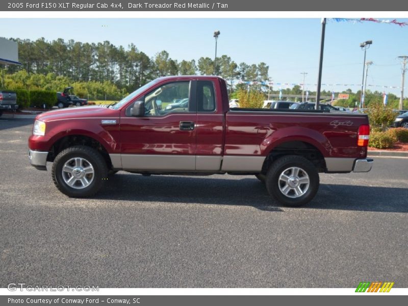 Dark Toreador Red Metallic / Tan 2005 Ford F150 XLT Regular Cab 4x4