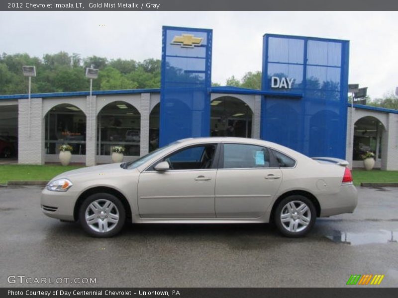 Gold Mist Metallic / Gray 2012 Chevrolet Impala LT