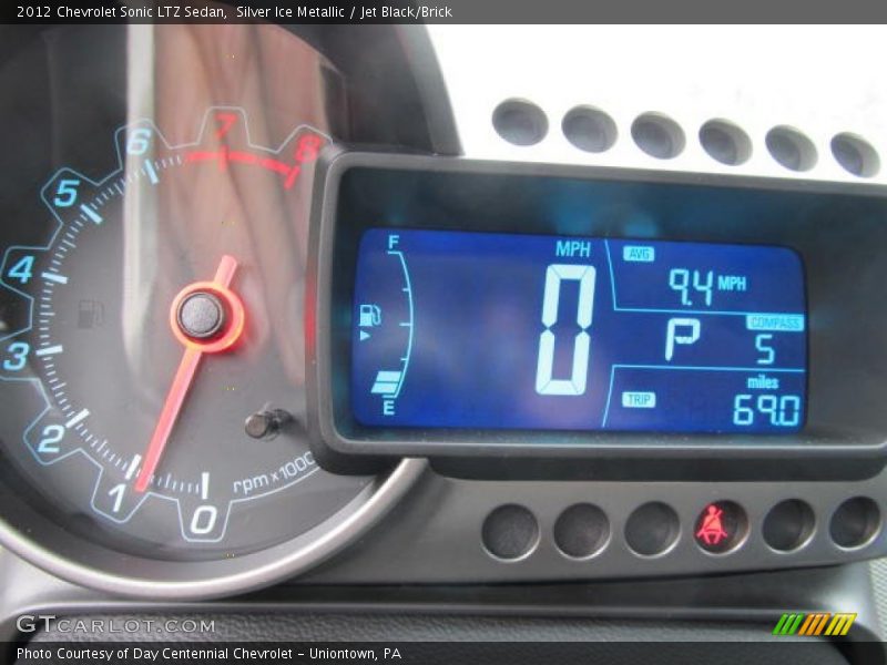 Silver Ice Metallic / Jet Black/Brick 2012 Chevrolet Sonic LTZ Sedan