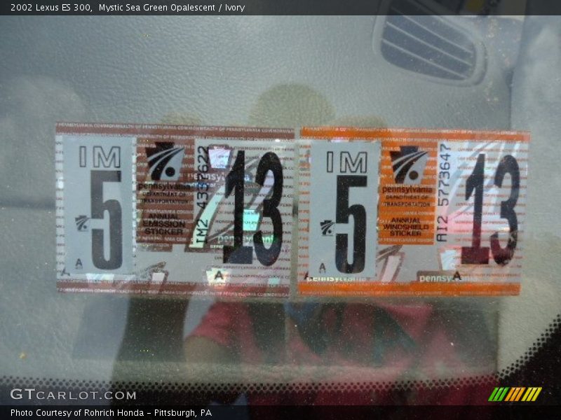 Mystic Sea Green Opalescent / Ivory 2002 Lexus ES 300