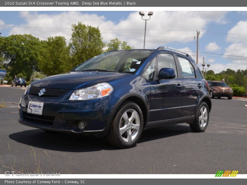 Deep Sea Blue Metallic / Black 2010 Suzuki SX4 Crossover Touring AWD