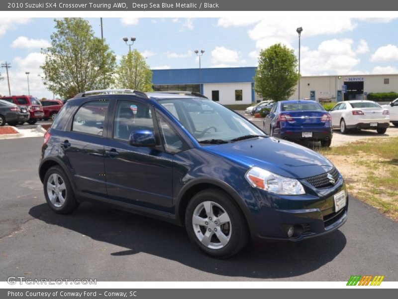 Deep Sea Blue Metallic / Black 2010 Suzuki SX4 Crossover Touring AWD