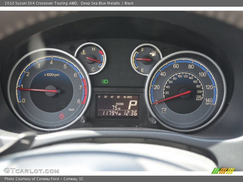 Deep Sea Blue Metallic / Black 2010 Suzuki SX4 Crossover Touring AWD