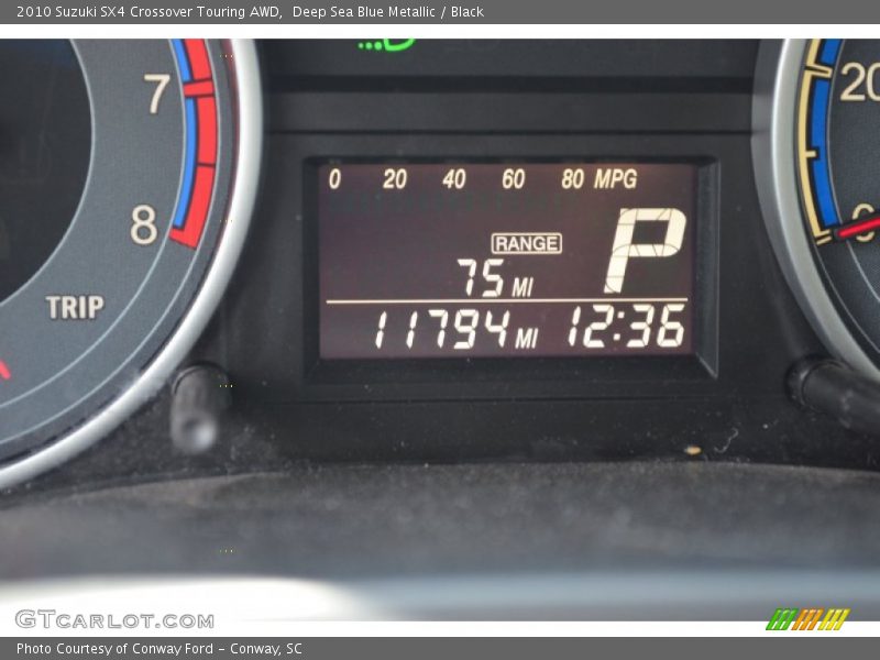 Deep Sea Blue Metallic / Black 2010 Suzuki SX4 Crossover Touring AWD