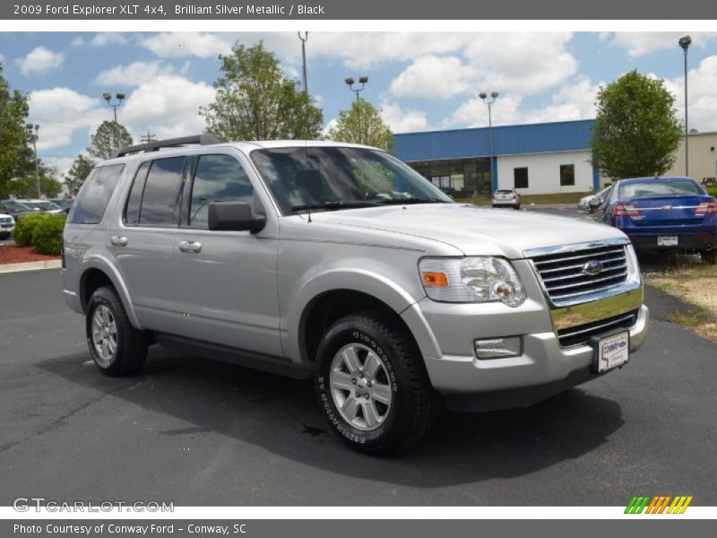 Brilliant Silver Metallic / Black 2009 Ford Explorer XLT 4x4