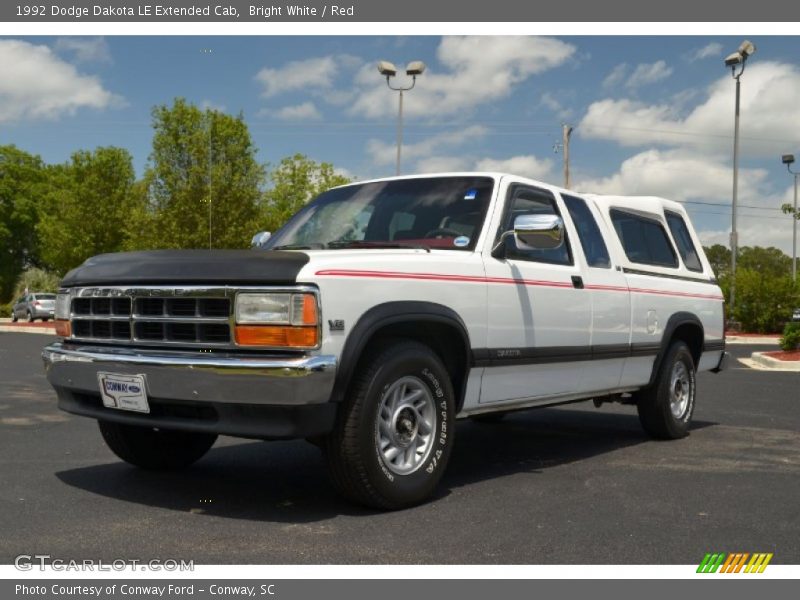 Bright White / Red 1992 Dodge Dakota LE Extended Cab