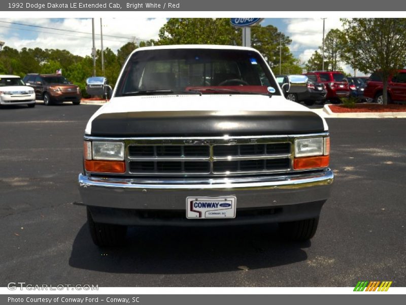 Bright White / Red 1992 Dodge Dakota LE Extended Cab