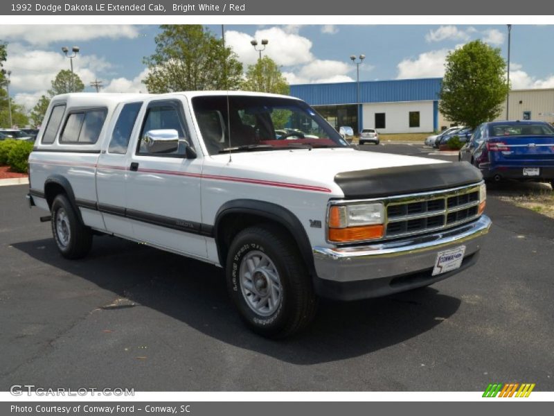 Bright White / Red 1992 Dodge Dakota LE Extended Cab