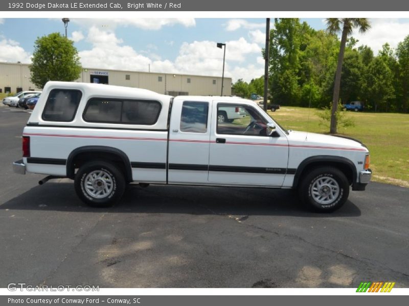 Bright White / Red 1992 Dodge Dakota LE Extended Cab