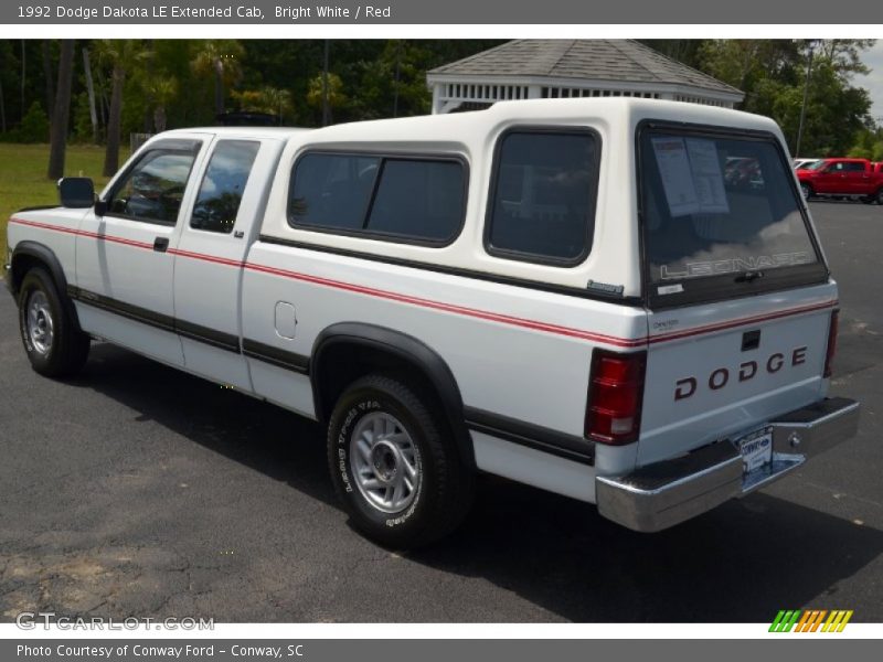 Bright White / Red 1992 Dodge Dakota LE Extended Cab