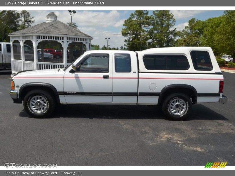 Bright White / Red 1992 Dodge Dakota LE Extended Cab