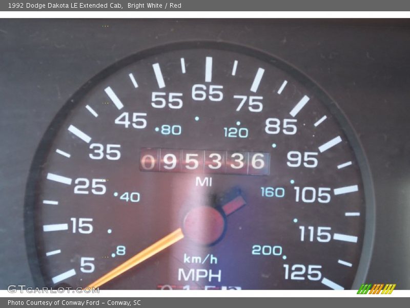 Bright White / Red 1992 Dodge Dakota LE Extended Cab