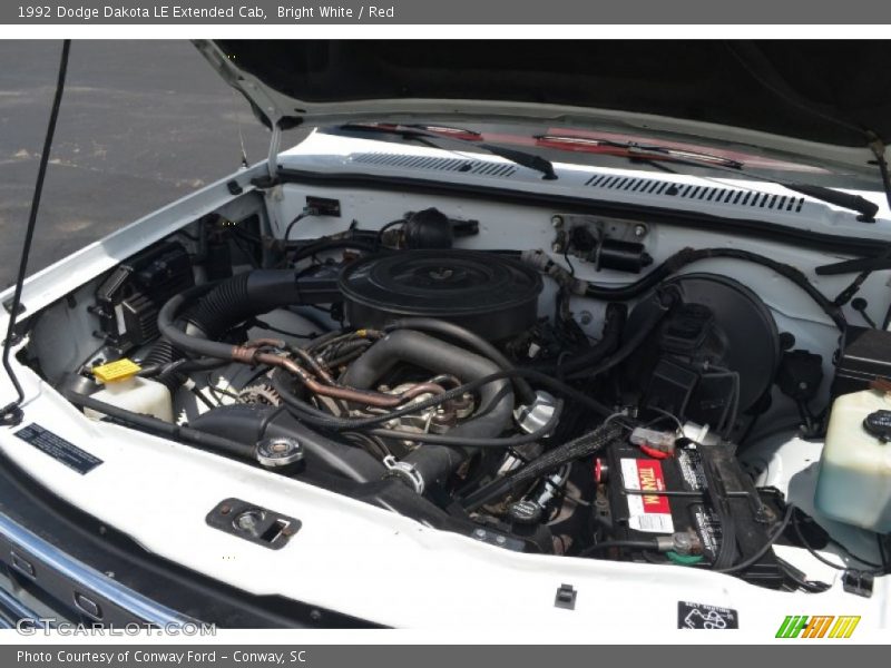 Bright White / Red 1992 Dodge Dakota LE Extended Cab