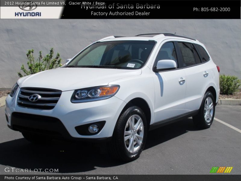 Glacier White / Beige 2012 Hyundai Santa Fe Limited V6