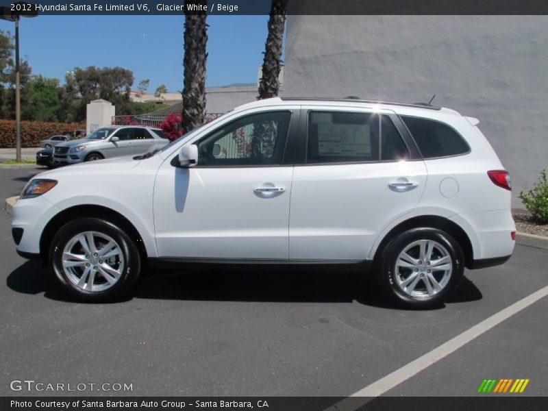 Glacier White / Beige 2012 Hyundai Santa Fe Limited V6