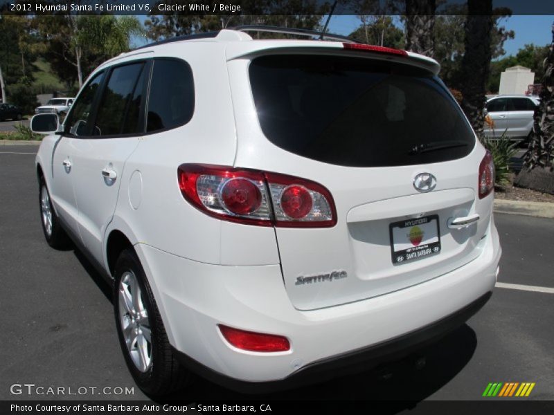 Glacier White / Beige 2012 Hyundai Santa Fe Limited V6