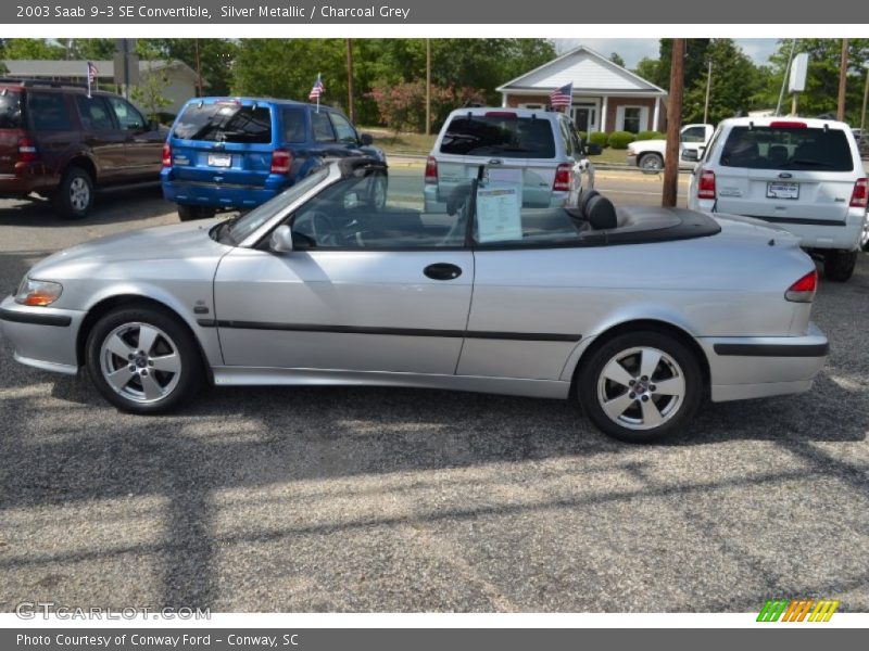Silver Metallic / Charcoal Grey 2003 Saab 9-3 SE Convertible