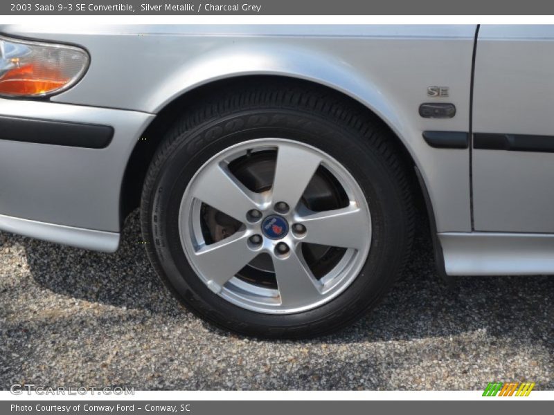 Silver Metallic / Charcoal Grey 2003 Saab 9-3 SE Convertible