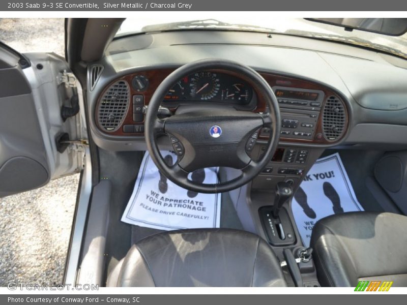 Silver Metallic / Charcoal Grey 2003 Saab 9-3 SE Convertible