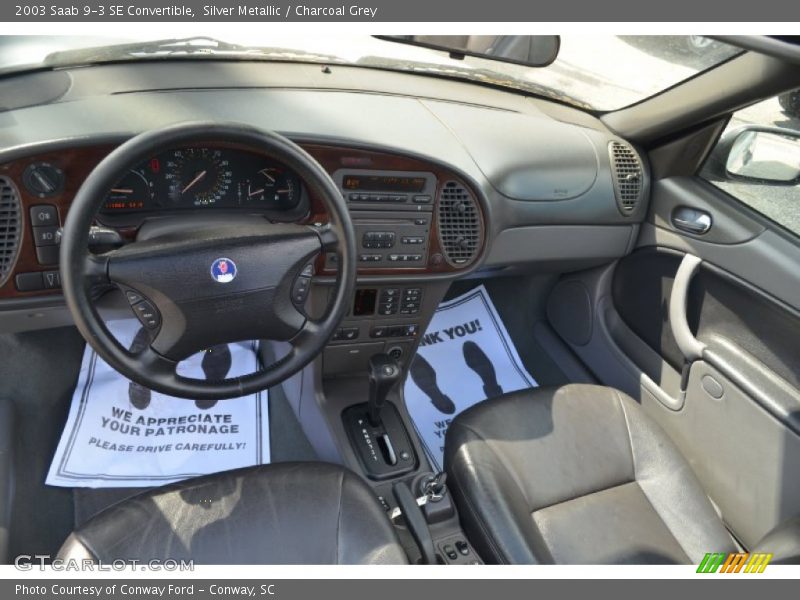 Silver Metallic / Charcoal Grey 2003 Saab 9-3 SE Convertible