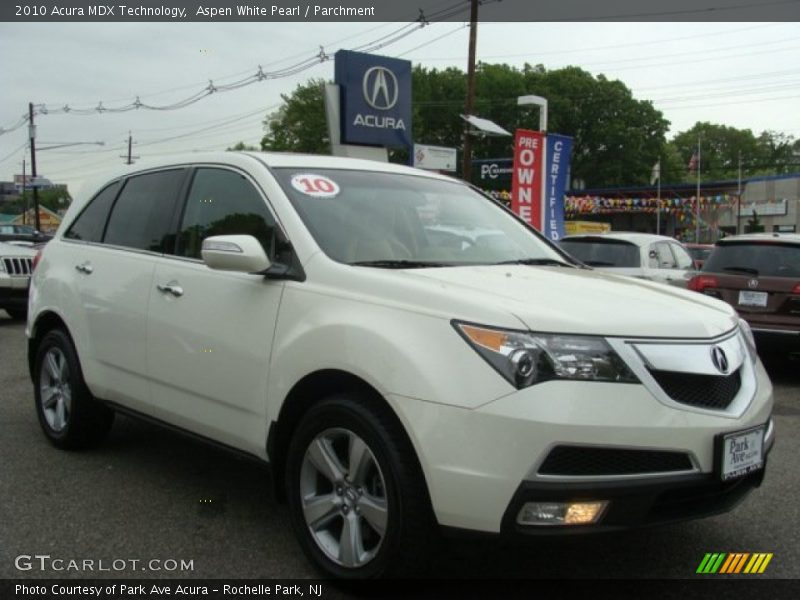 Aspen White Pearl / Parchment 2010 Acura MDX Technology