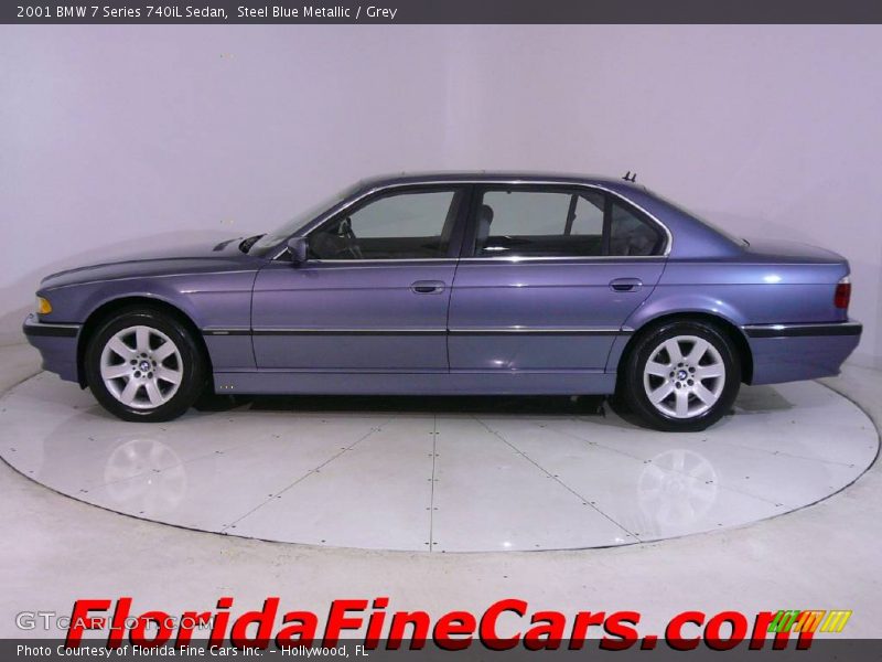 Steel Blue Metallic / Grey 2001 BMW 7 Series 740iL Sedan