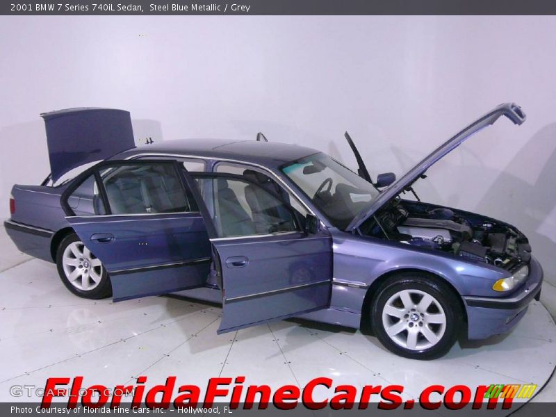 Steel Blue Metallic / Grey 2001 BMW 7 Series 740iL Sedan