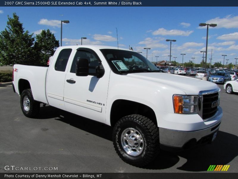 Summit White / Ebony Black 2007 GMC Sierra 2500HD SLE Extended Cab 4x4