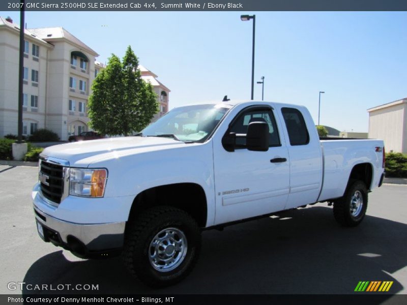 Summit White / Ebony Black 2007 GMC Sierra 2500HD SLE Extended Cab 4x4