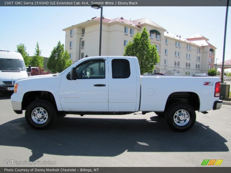 Summit White / Ebony Black 2007 GMC Sierra 2500HD SLE Extended Cab 4x4