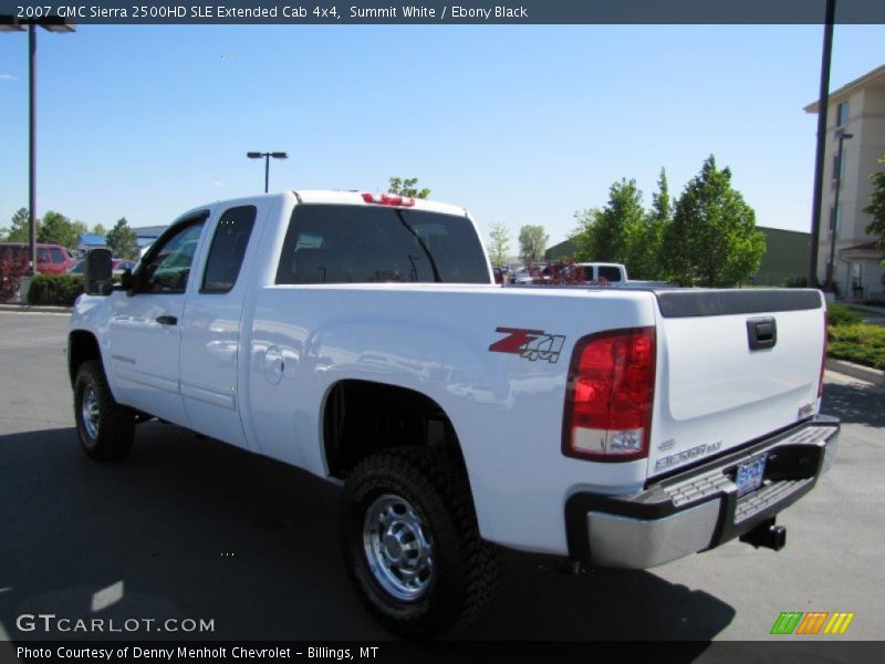 Summit White / Ebony Black 2007 GMC Sierra 2500HD SLE Extended Cab 4x4