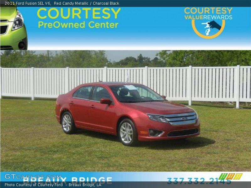 Red Candy Metallic / Charcoal Black 2011 Ford Fusion SEL V6