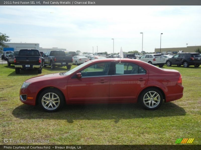 Red Candy Metallic / Charcoal Black 2011 Ford Fusion SEL V6