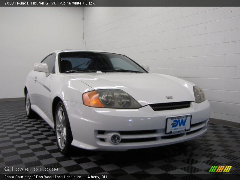 Alpine White / Black 2003 Hyundai Tiburon GT V6
