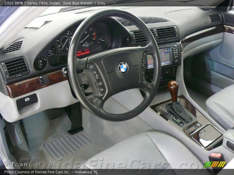Steel Blue Metallic / Grey 2001 BMW 7 Series 740iL Sedan