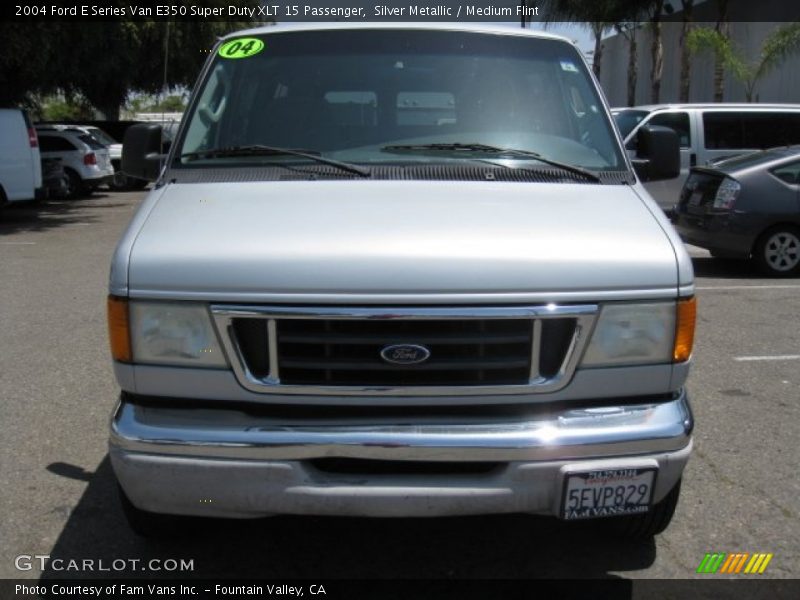 Silver Metallic / Medium Flint 2004 Ford E Series Van E350 Super Duty XLT 15 Passenger