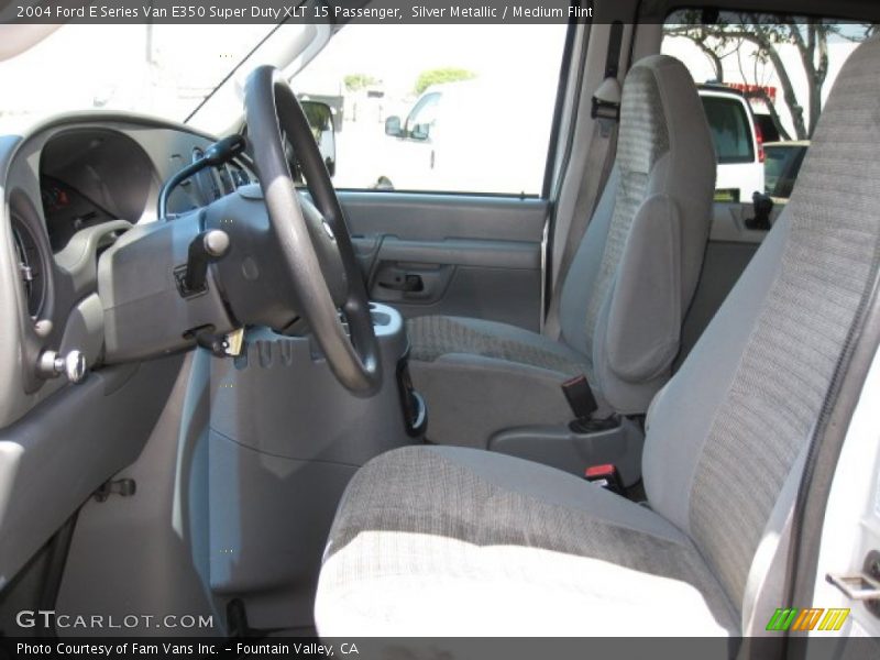 Silver Metallic / Medium Flint 2004 Ford E Series Van E350 Super Duty XLT 15 Passenger