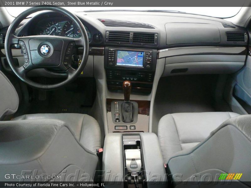 Steel Blue Metallic / Grey 2001 BMW 7 Series 740iL Sedan