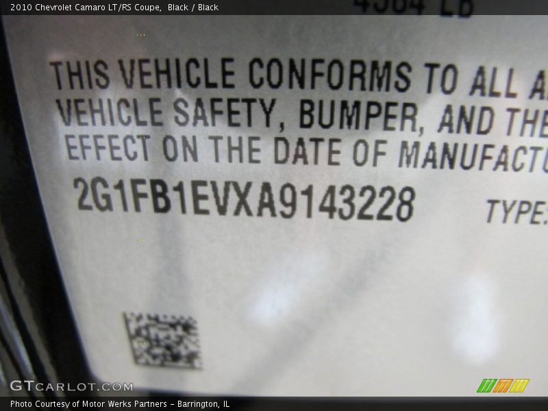 Black / Black 2010 Chevrolet Camaro LT/RS Coupe