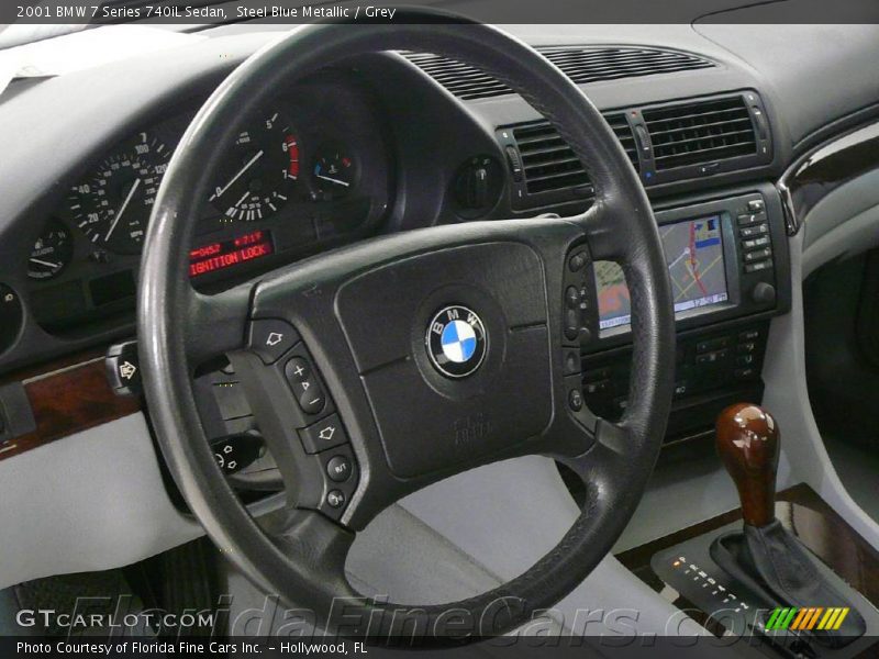 Steel Blue Metallic / Grey 2001 BMW 7 Series 740iL Sedan