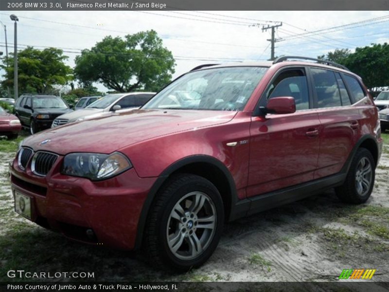 Flamenco Red Metallic / Sand Beige 2006 BMW X3 3.0i