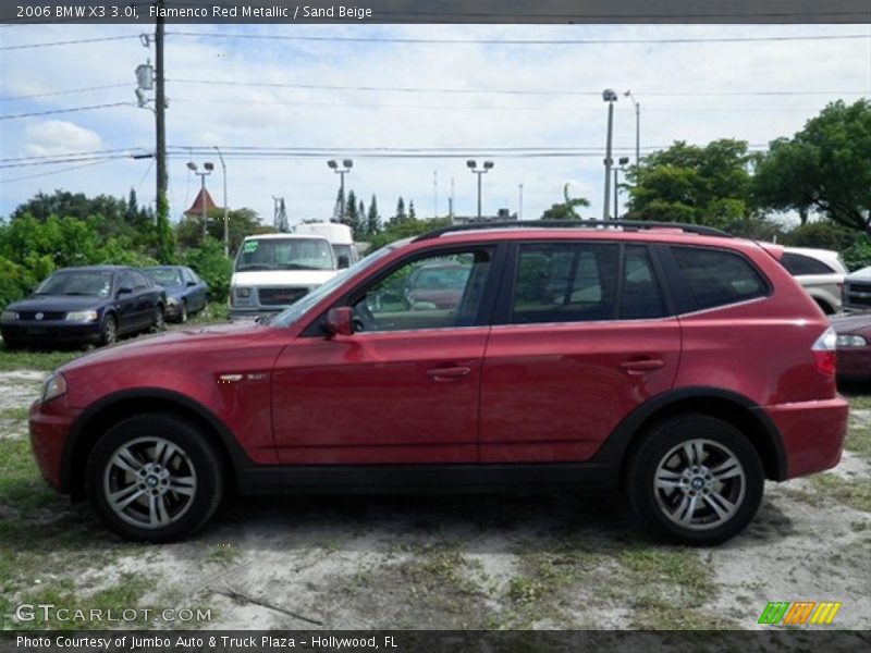 Flamenco Red Metallic / Sand Beige 2006 BMW X3 3.0i