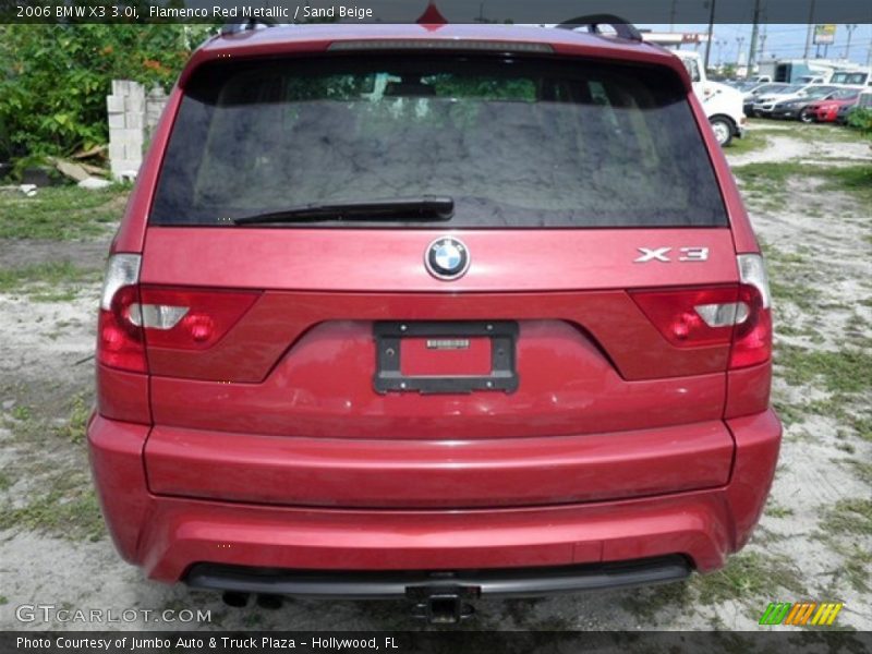 Flamenco Red Metallic / Sand Beige 2006 BMW X3 3.0i