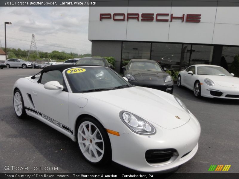 Carrara White / Black 2011 Porsche Boxster Spyder
