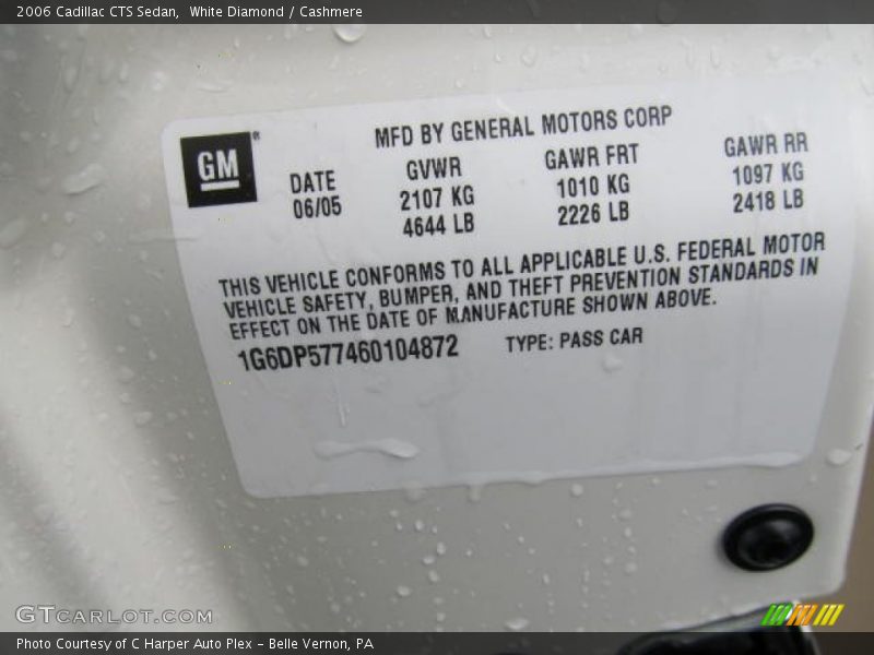 White Diamond / Cashmere 2006 Cadillac CTS Sedan