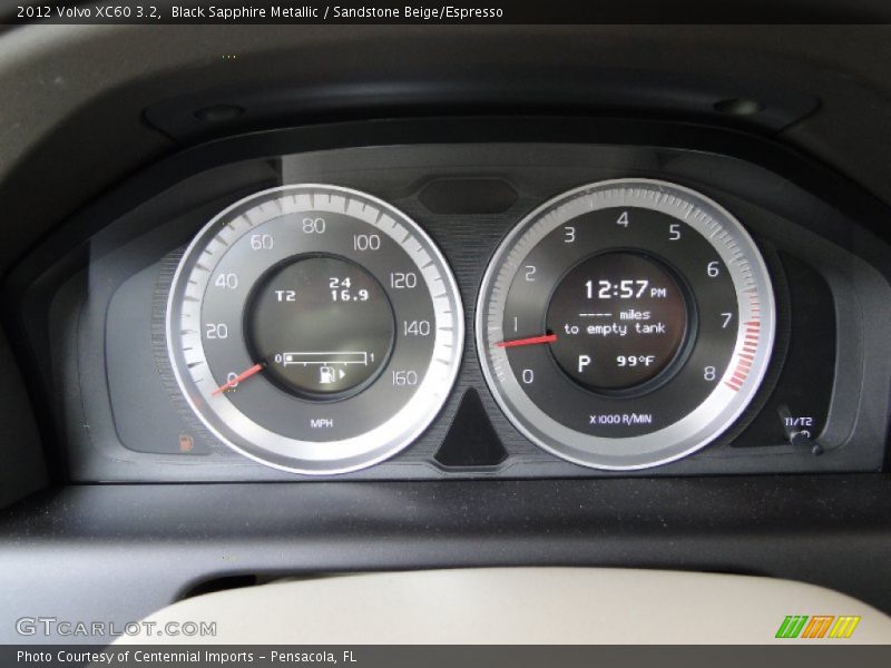 Black Sapphire Metallic / Sandstone Beige/Espresso 2012 Volvo XC60 3.2